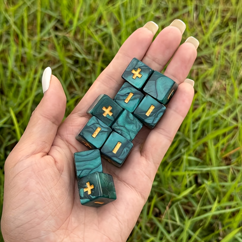 Set of 10 16Mm Acrylic Right Angle Dice for Games